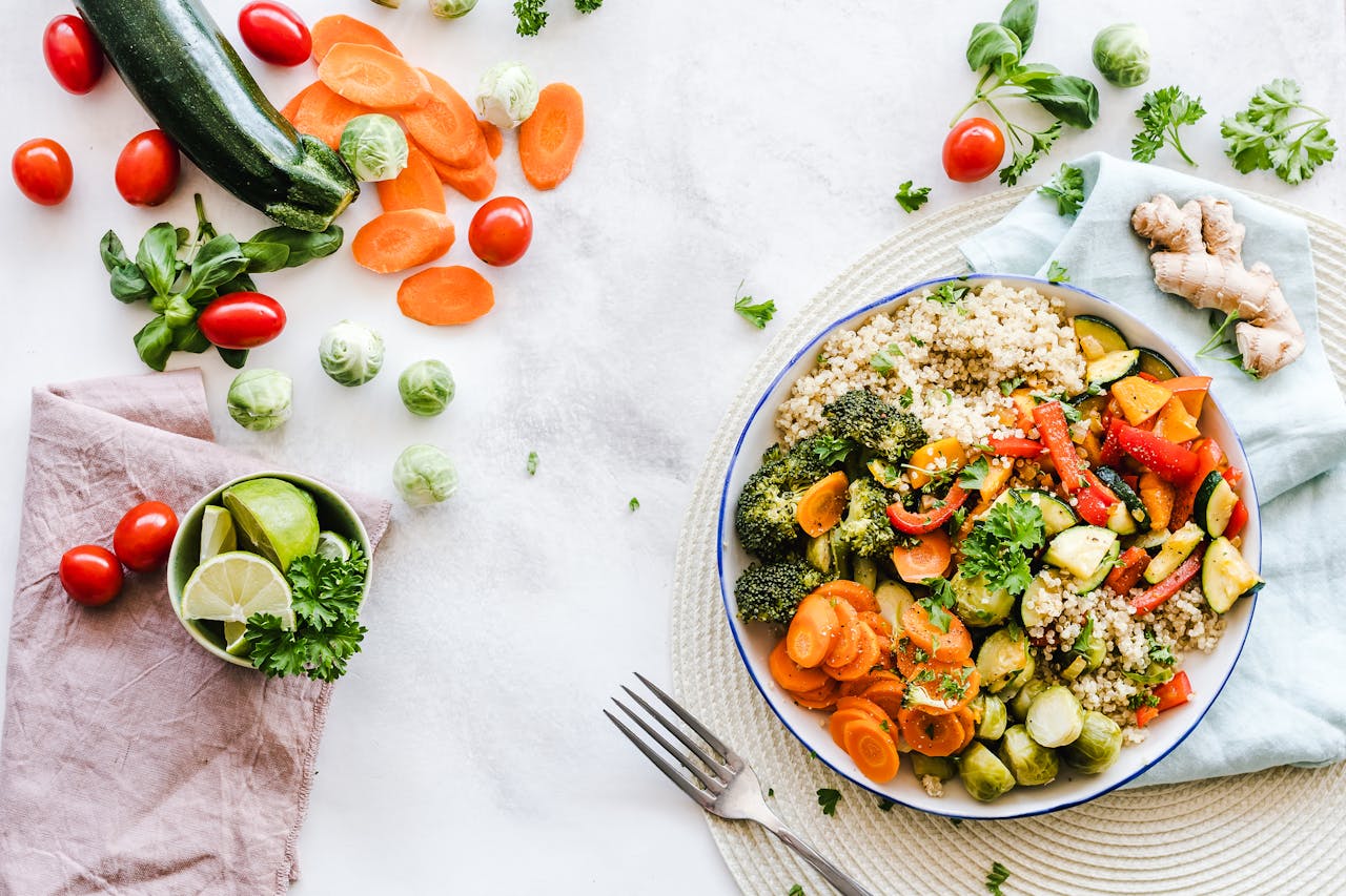 Mastering the First Impression: Your intriguing post title goes here Colorful quinoa salad with fresh vegetables creates a healthy, balanced meal.